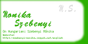 monika szebenyi business card